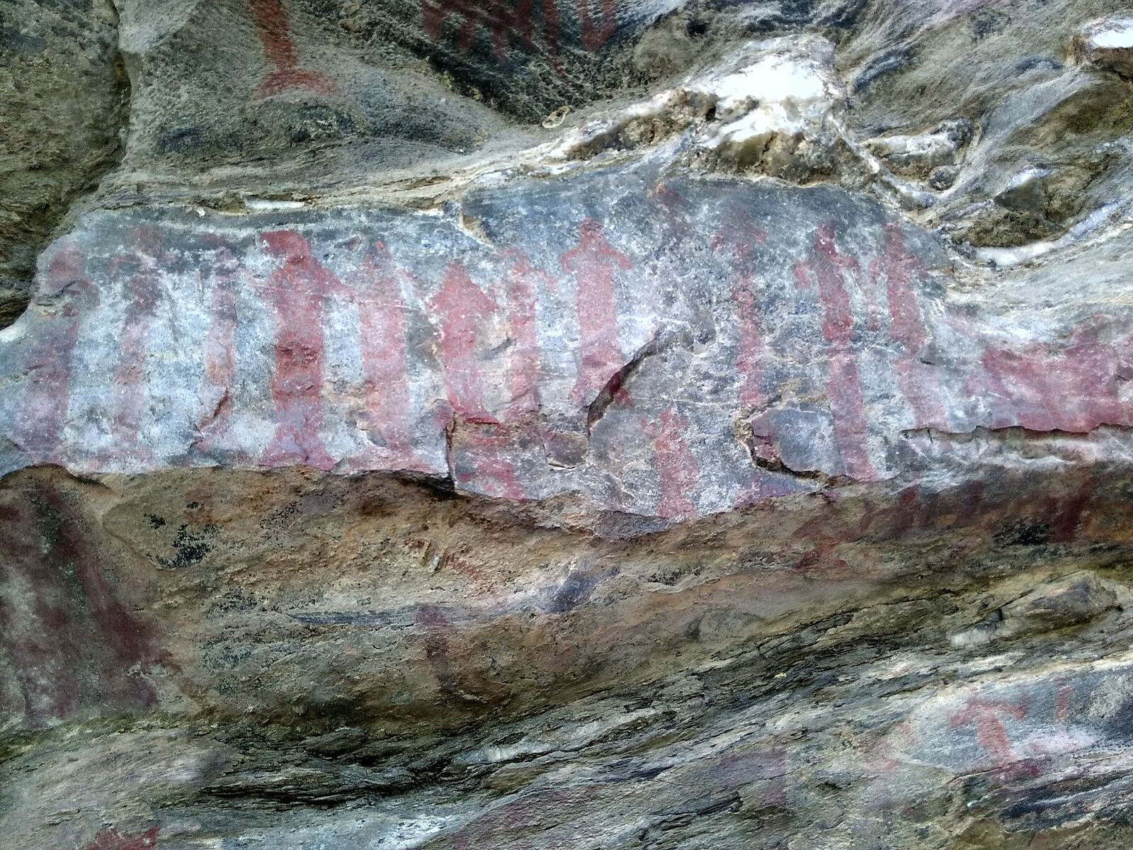 Ancient Cave Paintings at Lakhudiyar, Almora District, Uttarakhand India - 1